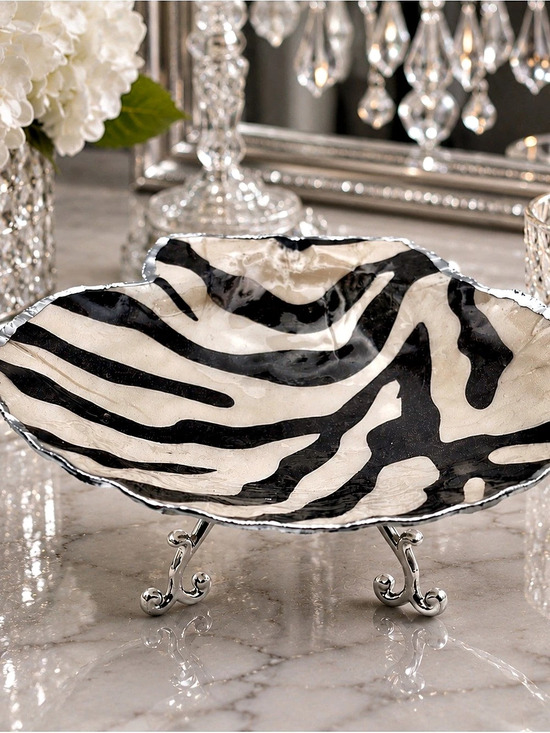 Other - Black & White Animal Print Decorative Dish